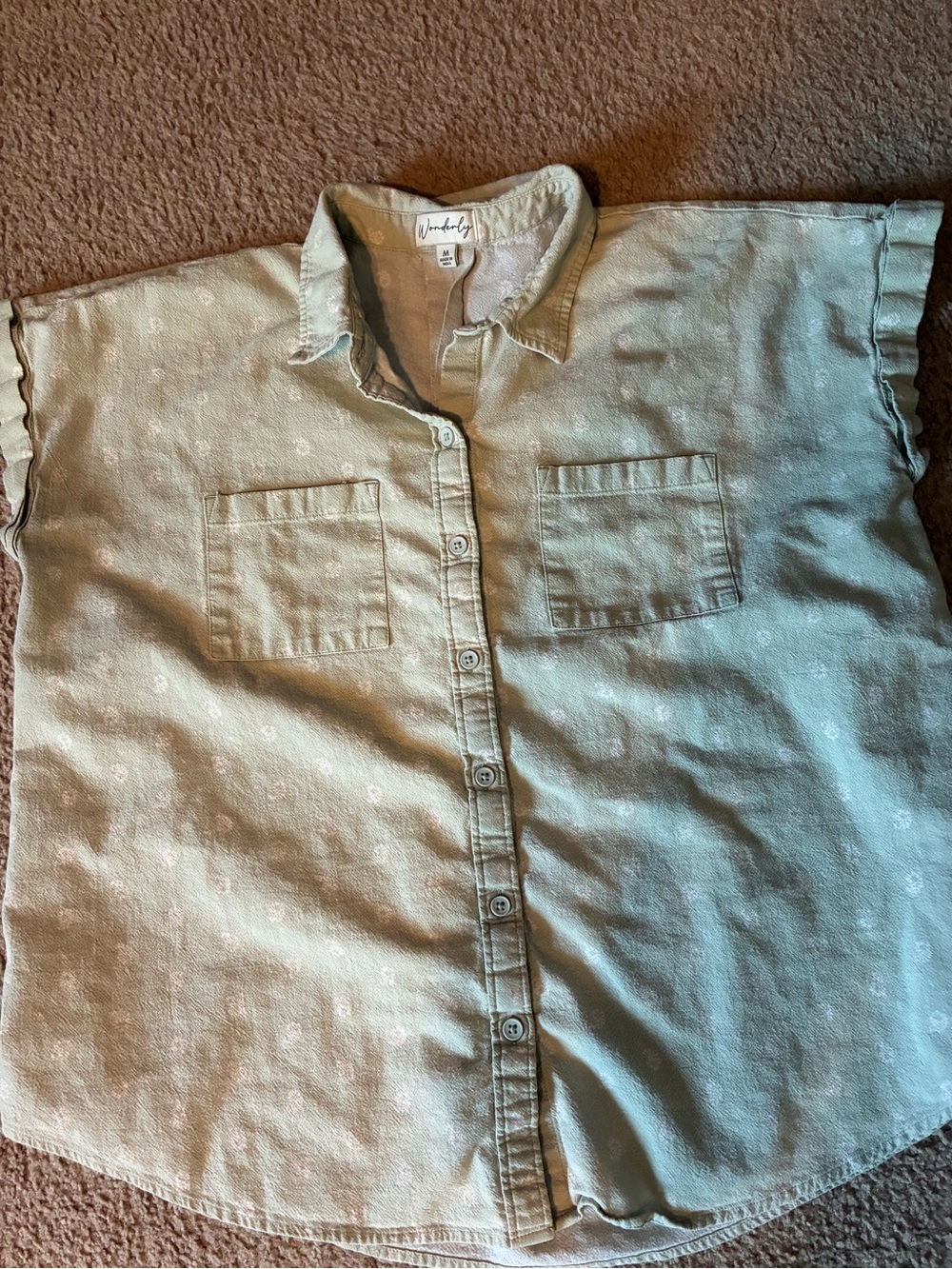 Green Wonderly Button Front Shirt